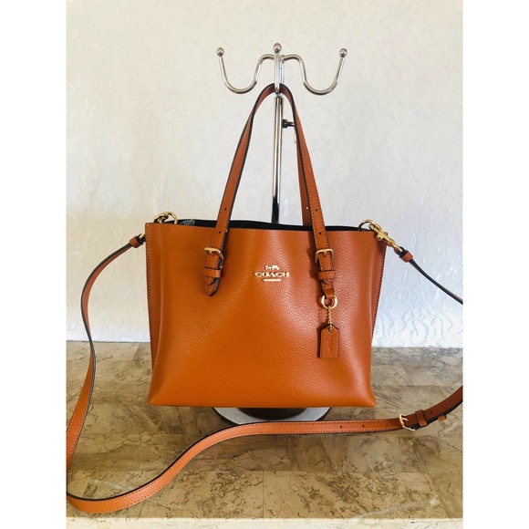 Coach Handbags - COACH MOLLIE TOTE 25 BURN ORANGE LEATHER CROSSBODY/SHOULDER BAG in